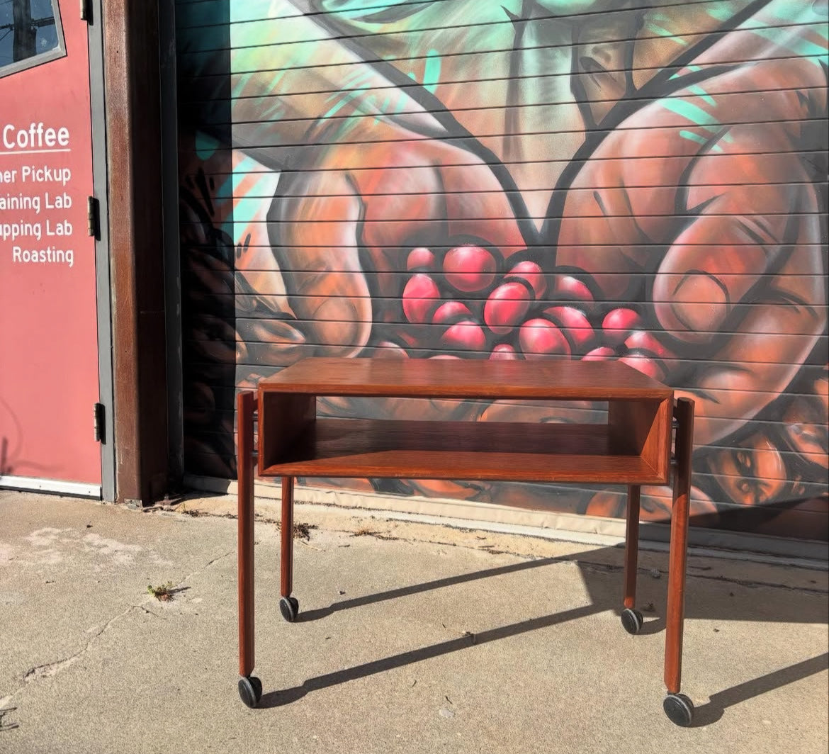 Vintage Expandable Teak Cart.
