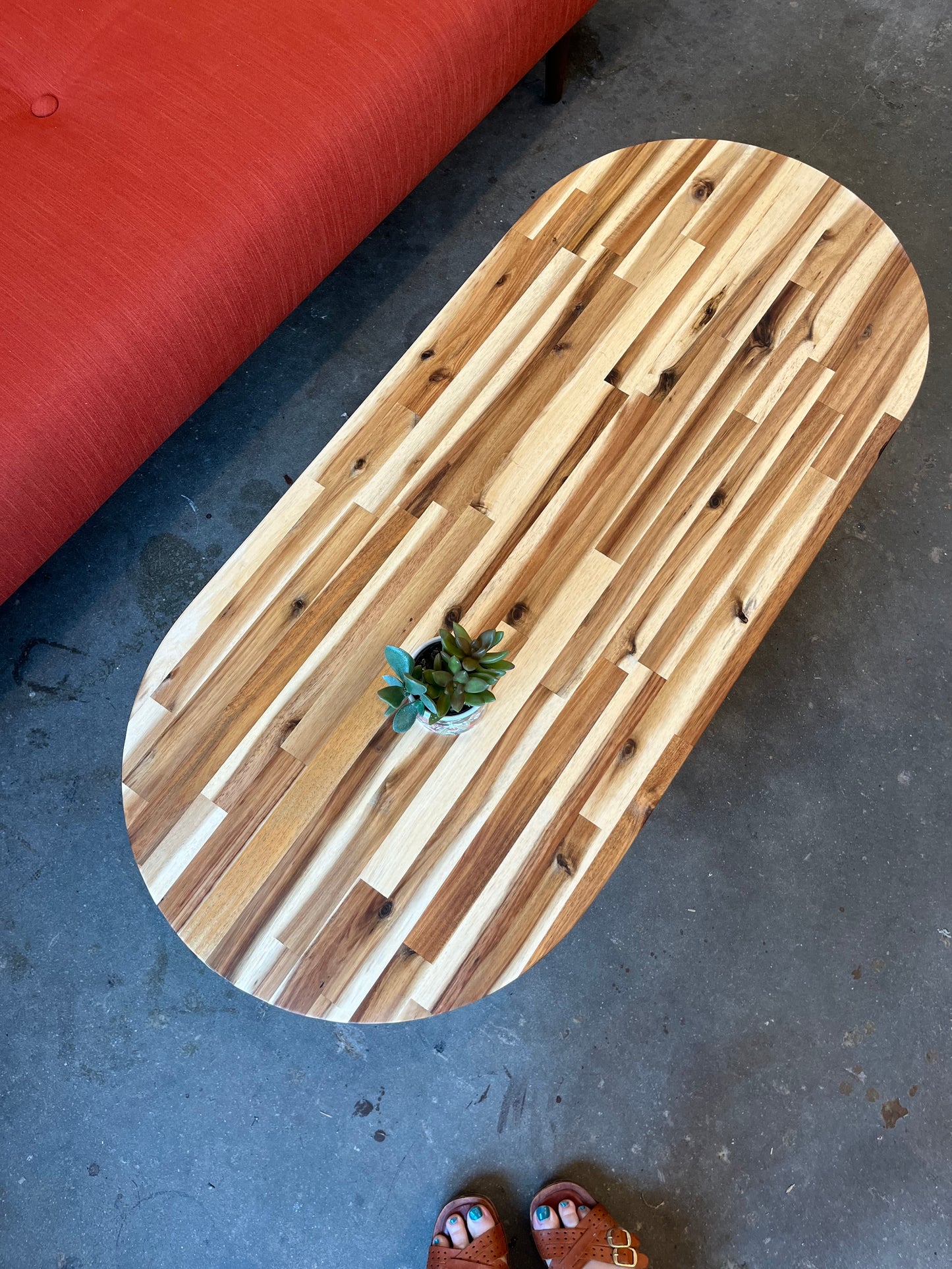 Portia Pill-Shaped Coffee Table -42" W