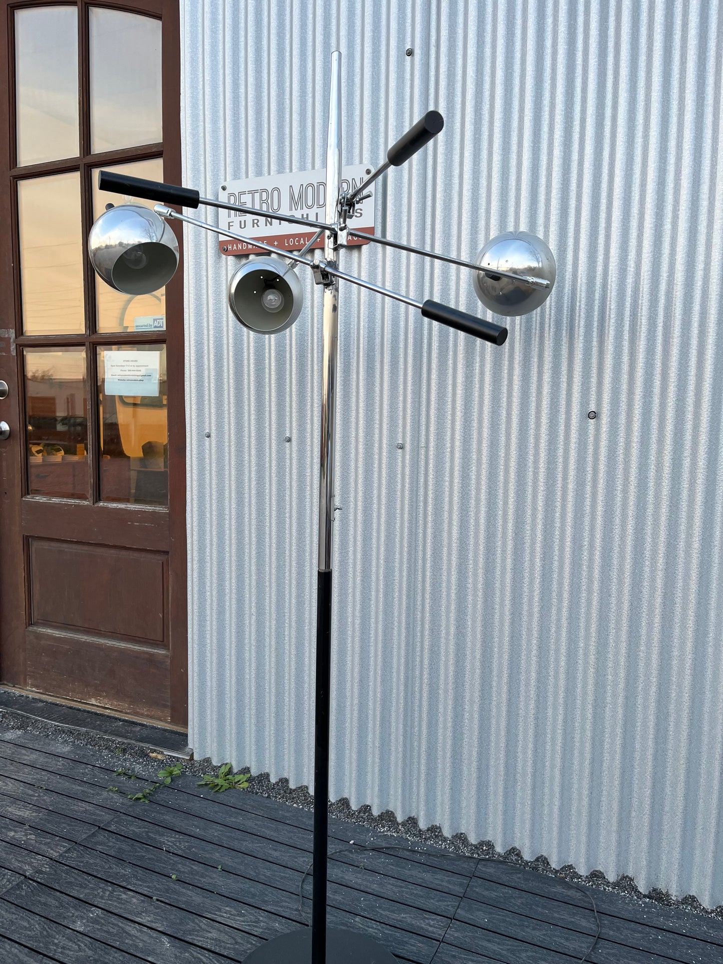 Vintage Triennale Orbiter Chrome Floor Lamp