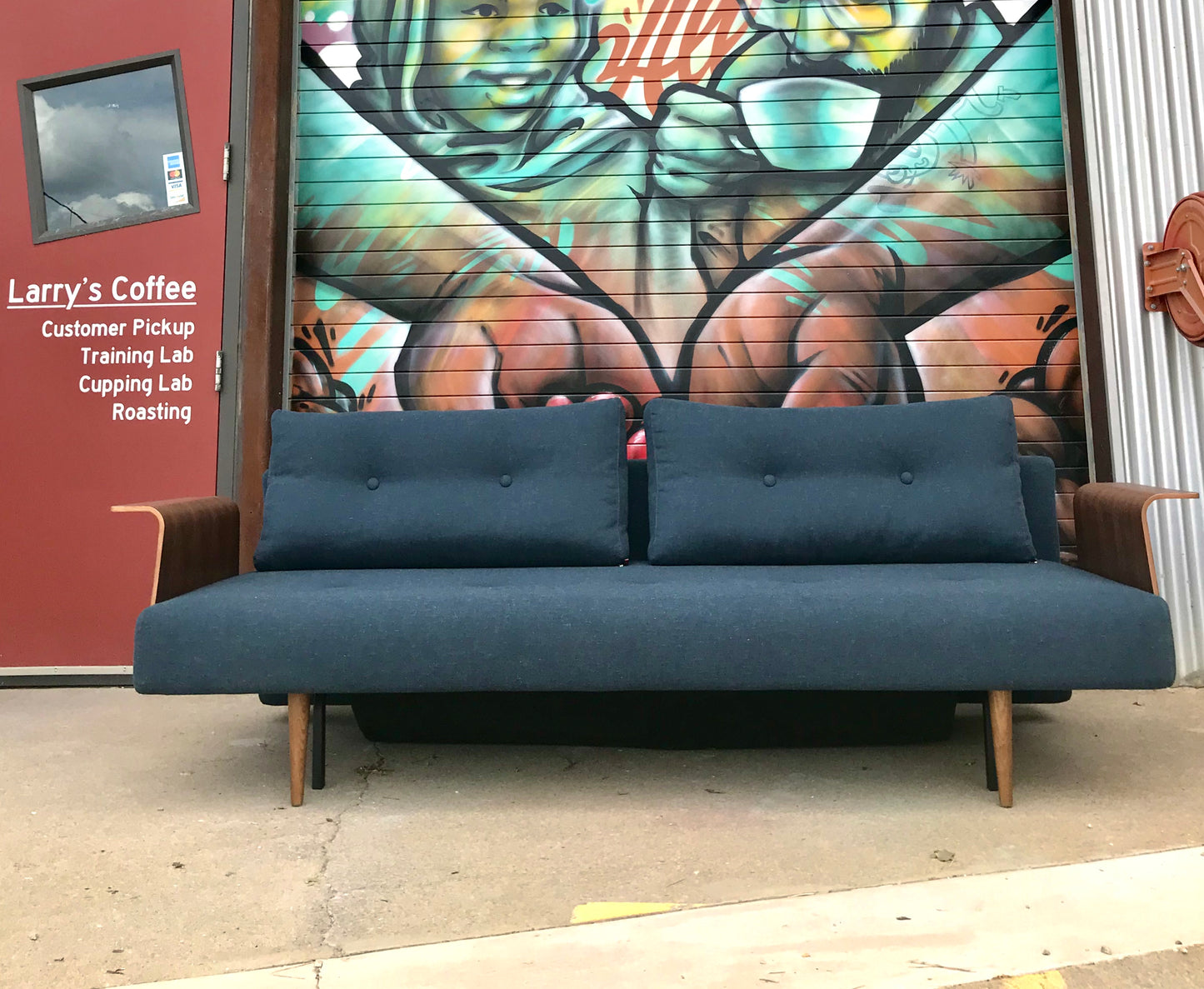 Danish Sleeper Sofa - Navy