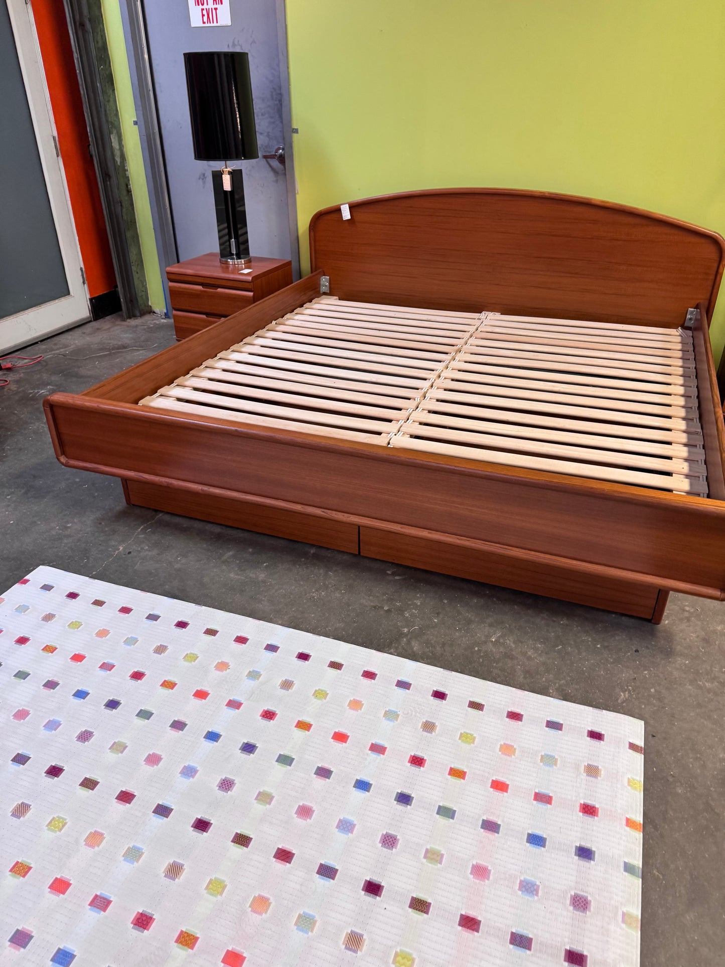 Early 2000's Teak King Size Bed Frame + Nightstands