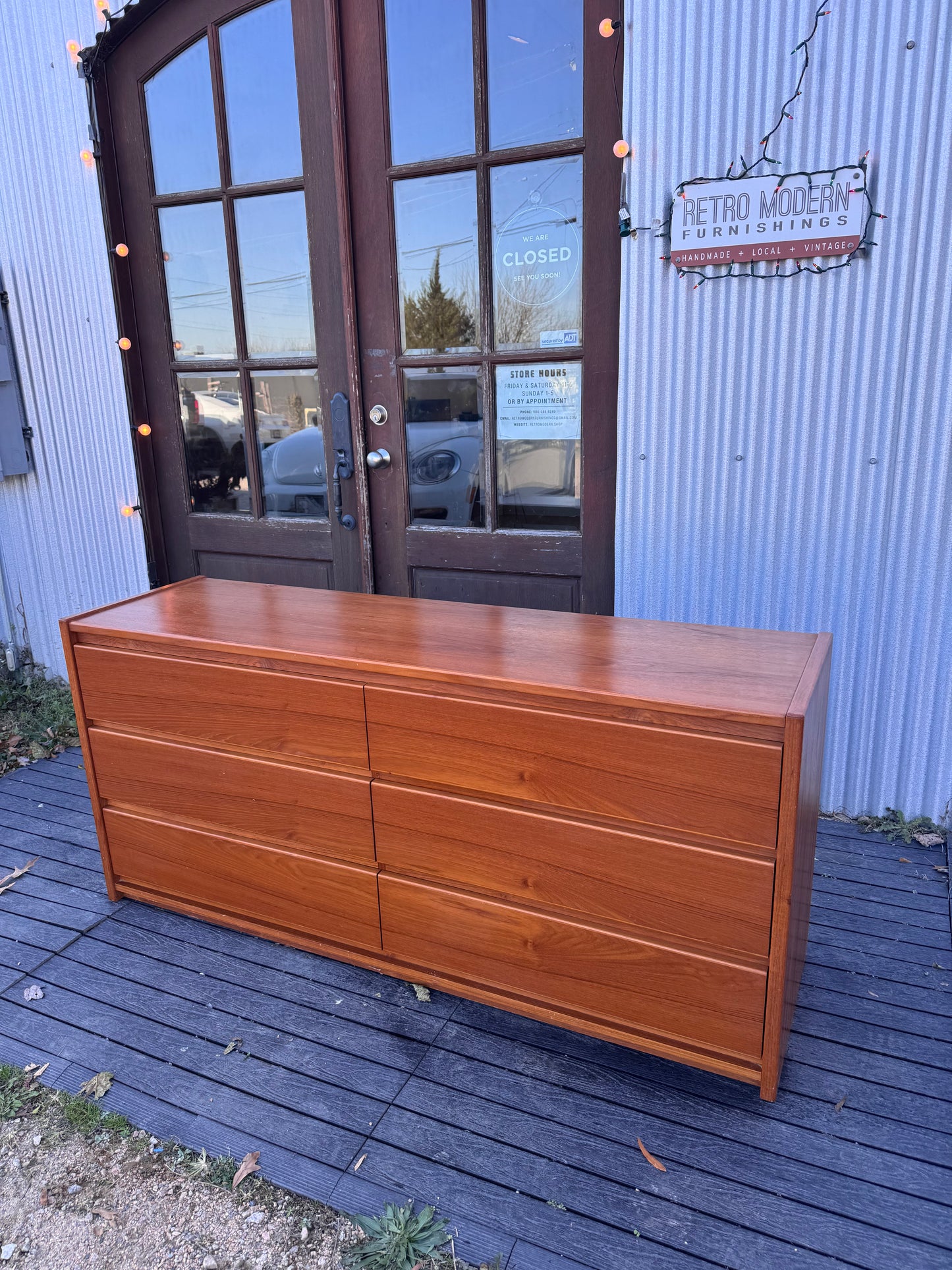 Vintage 1990's Teak 6-Drawer Dresser