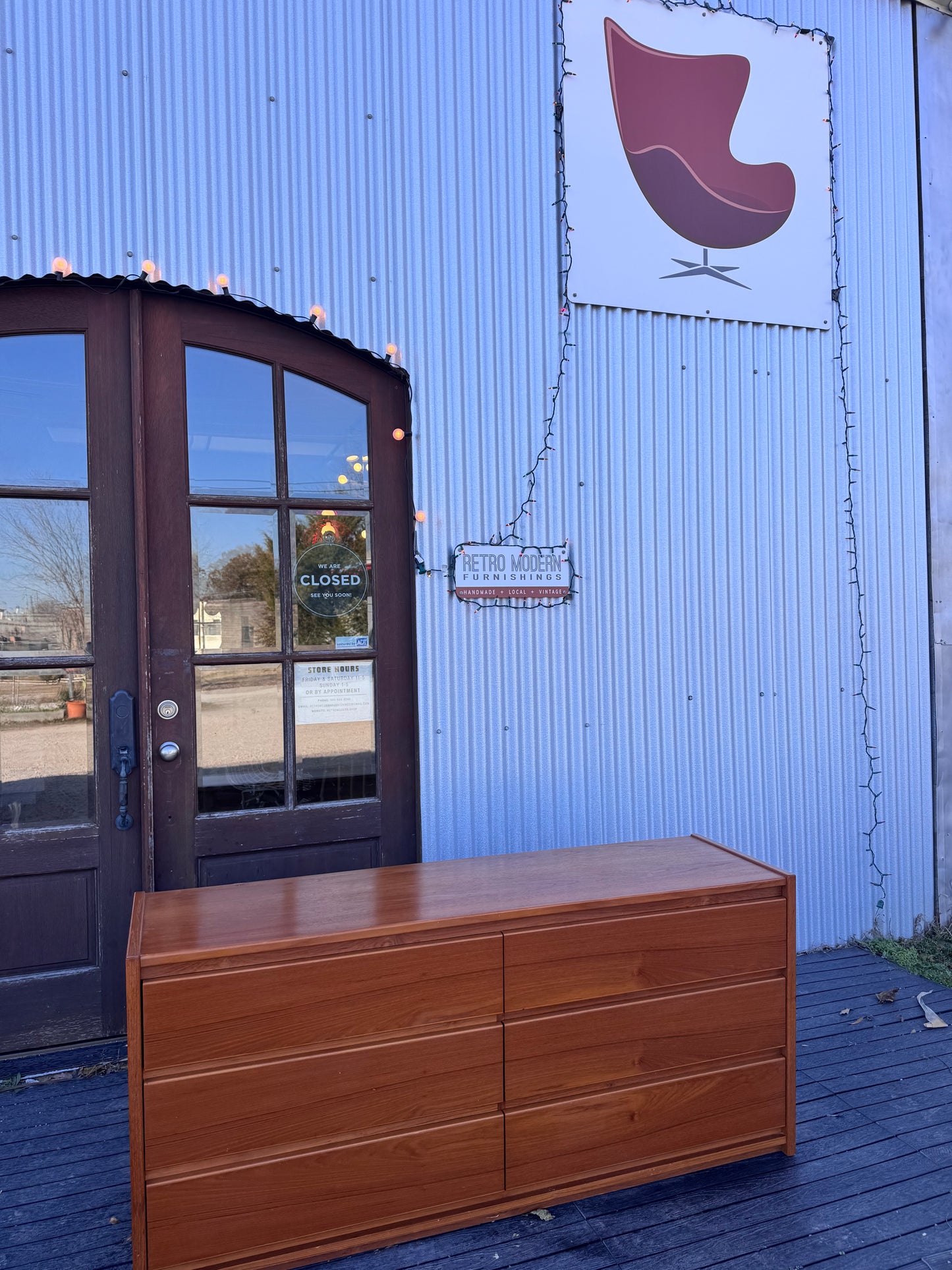 Vintage 1990's Teak 6-Drawer Dresser