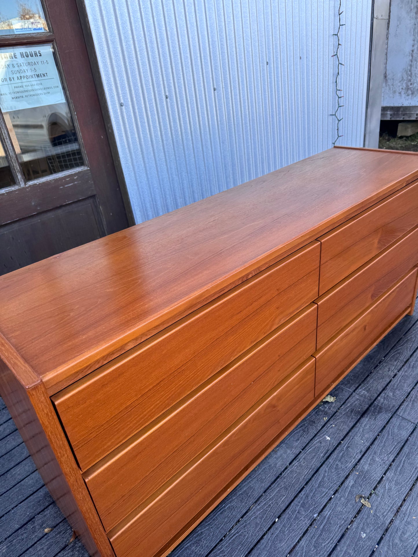 Vintage 1990's Teak 6-Drawer Dresser