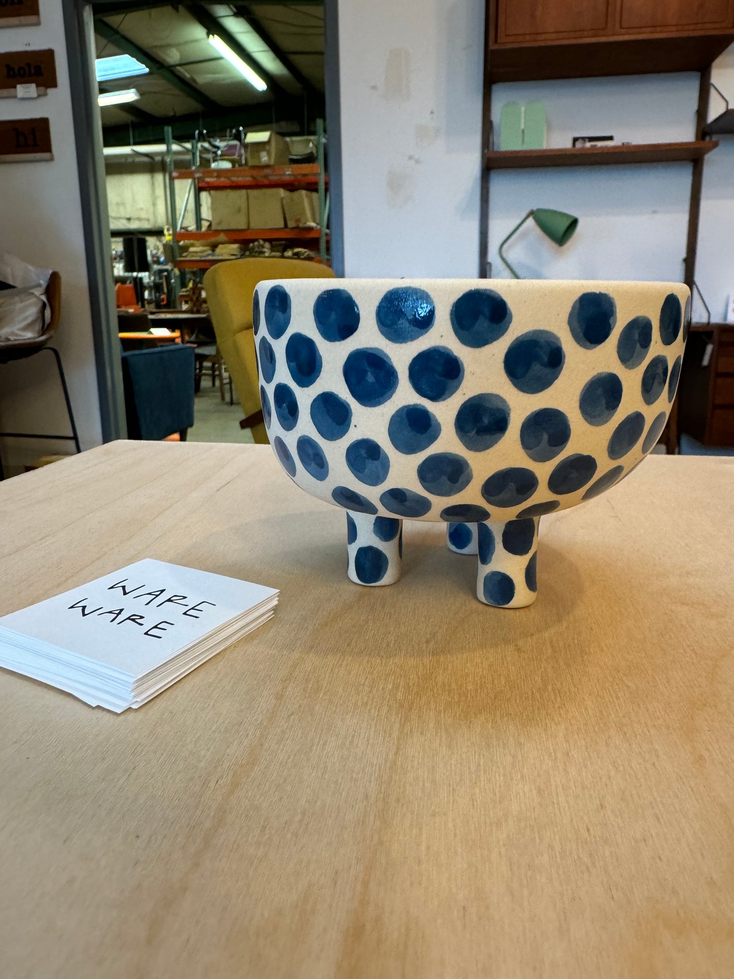 Ware Ware Blue Dots Ceramic Planter