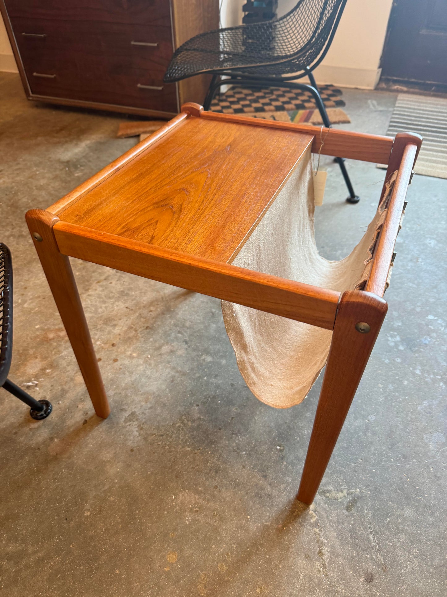 Vintage Mid Century Modern Magazine Rack Side Table