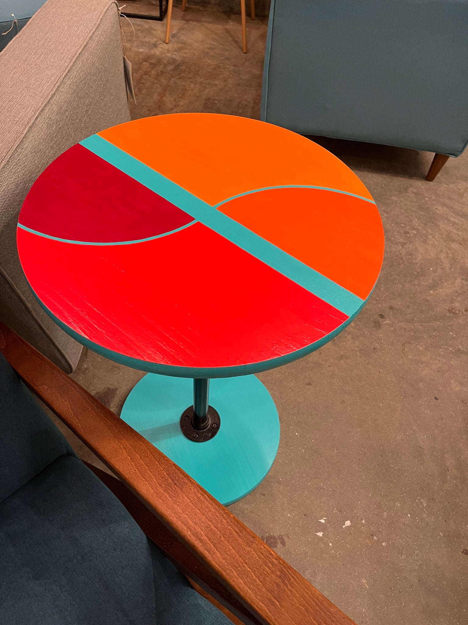 Orange + Turquoise Table by Suijin Li