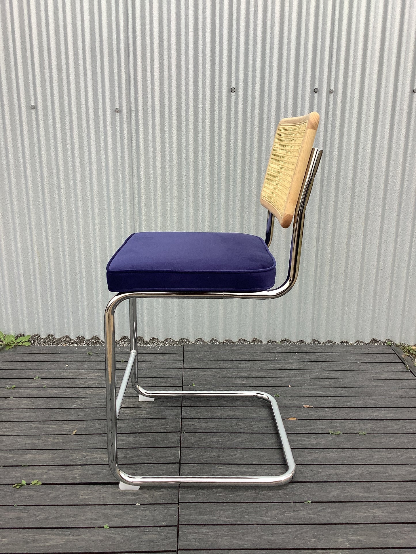 Cane + Velvet Counter Height Stool - Set of 2