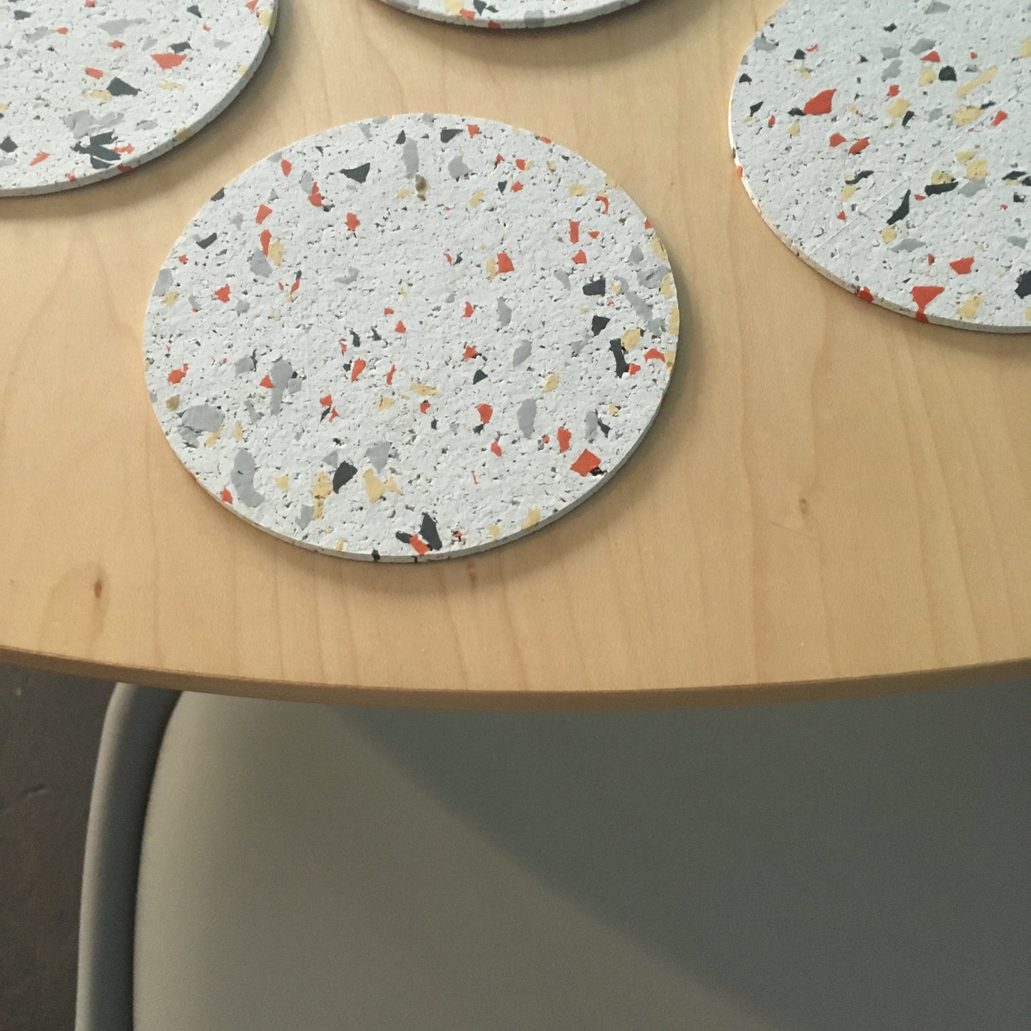 White Recycled Rubber Coasters by Tortuga