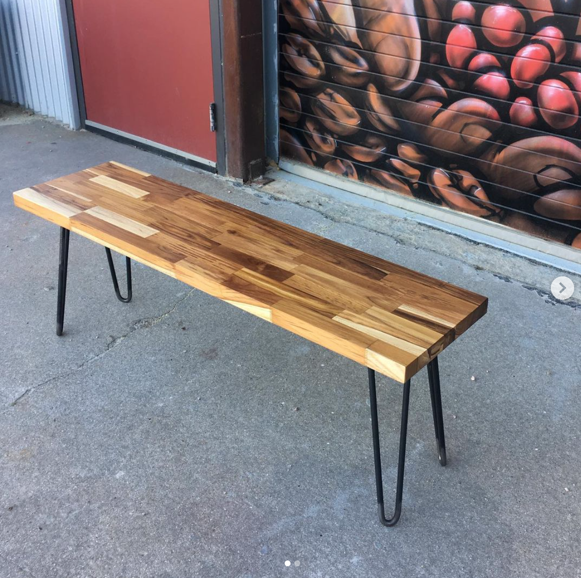 Butcher Block Bench (Two Seater) - Made to Order