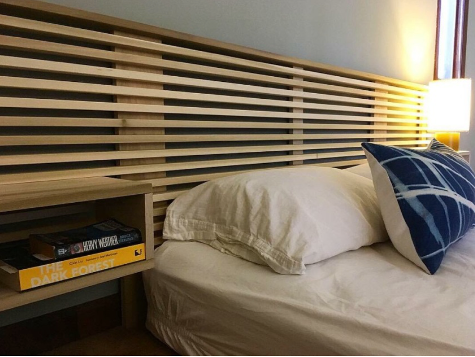 Extra Long Slat Headboard with Pair of Side Tables – Made to Order