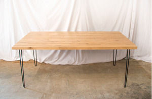Butcher Block  Table 36"  x 72" W with Steel Hairpin Legs