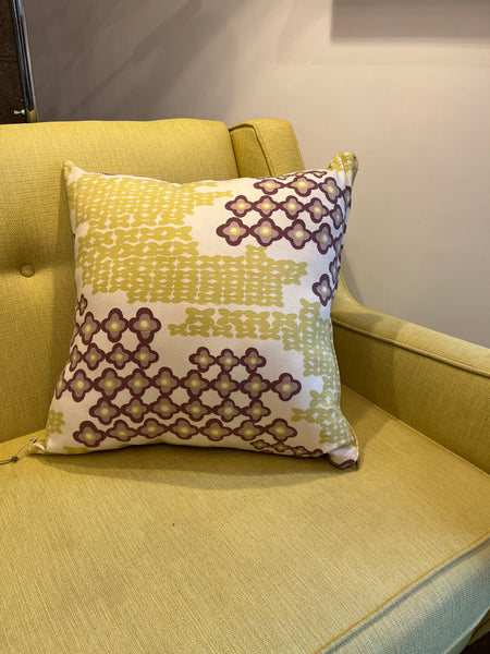 Handmade Accent Pillow in 1960s fabric
